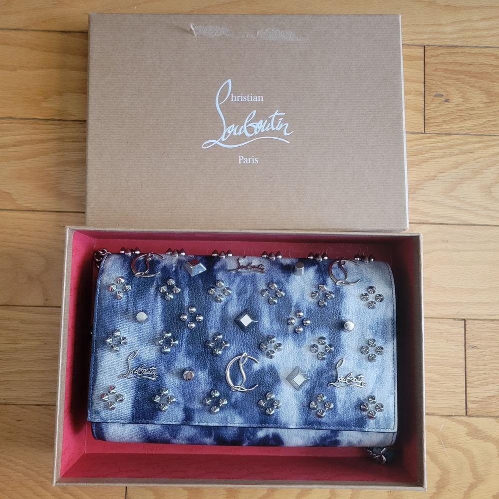 Christian Louboutin Blue and White Crossbody Bag